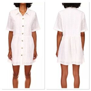 SANCTUARY Dress  Heirloom Shirtdress Cotton Eyelet White Button-Down Sz XL